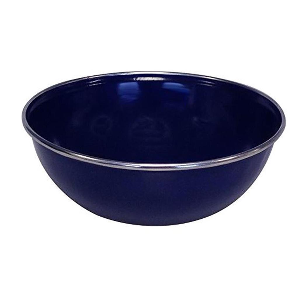 Enamel Bowl 16 cm Blue Speckle Steel Rim