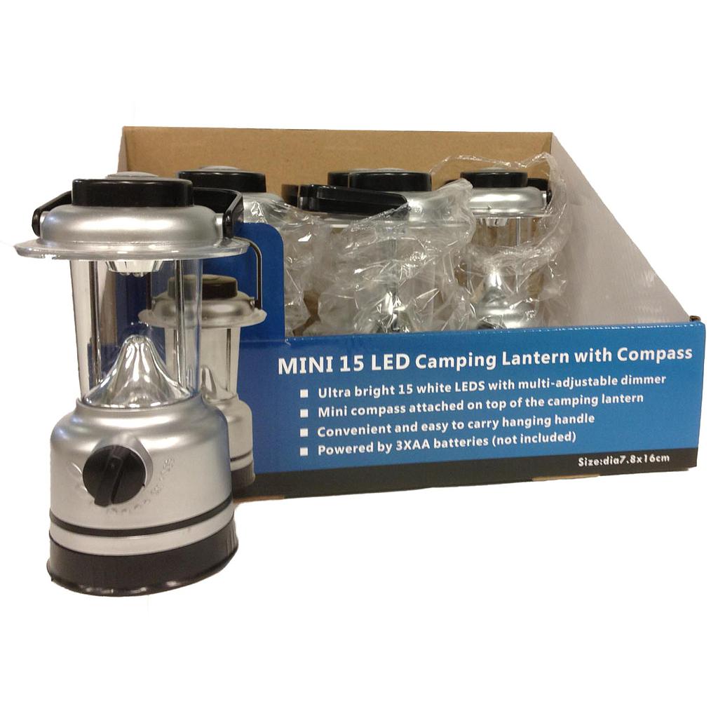 15 LED Lantern Dimmer 3xAA 16x7.8x9cm
