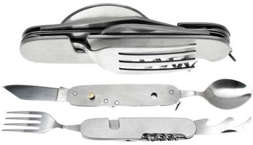 Foldable Knife Fork Spoon 7 in 1 with Pouch