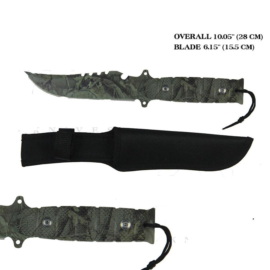 Camo Hunting Knife 15.5cm Blade