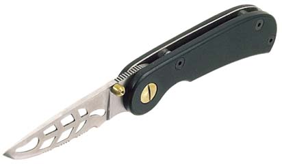 Lock Knife Black Leaf Hole Pattern Blade