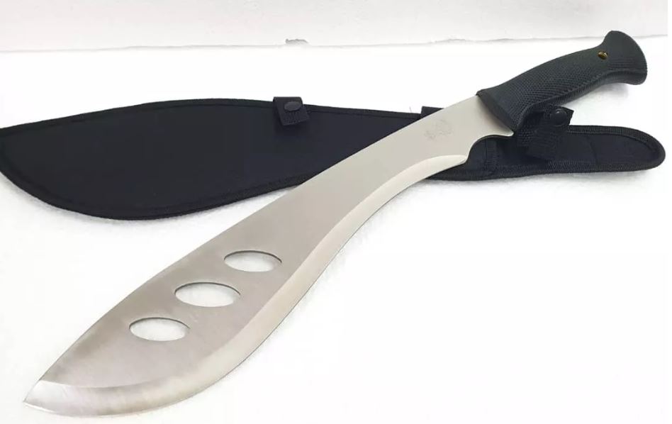 Machete Survival Knife 49cm Silver Steel Blade Kukri Bolo