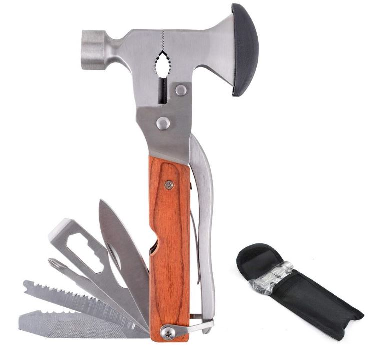 18 Function Multi Tool Axe Hammer Wood Handle