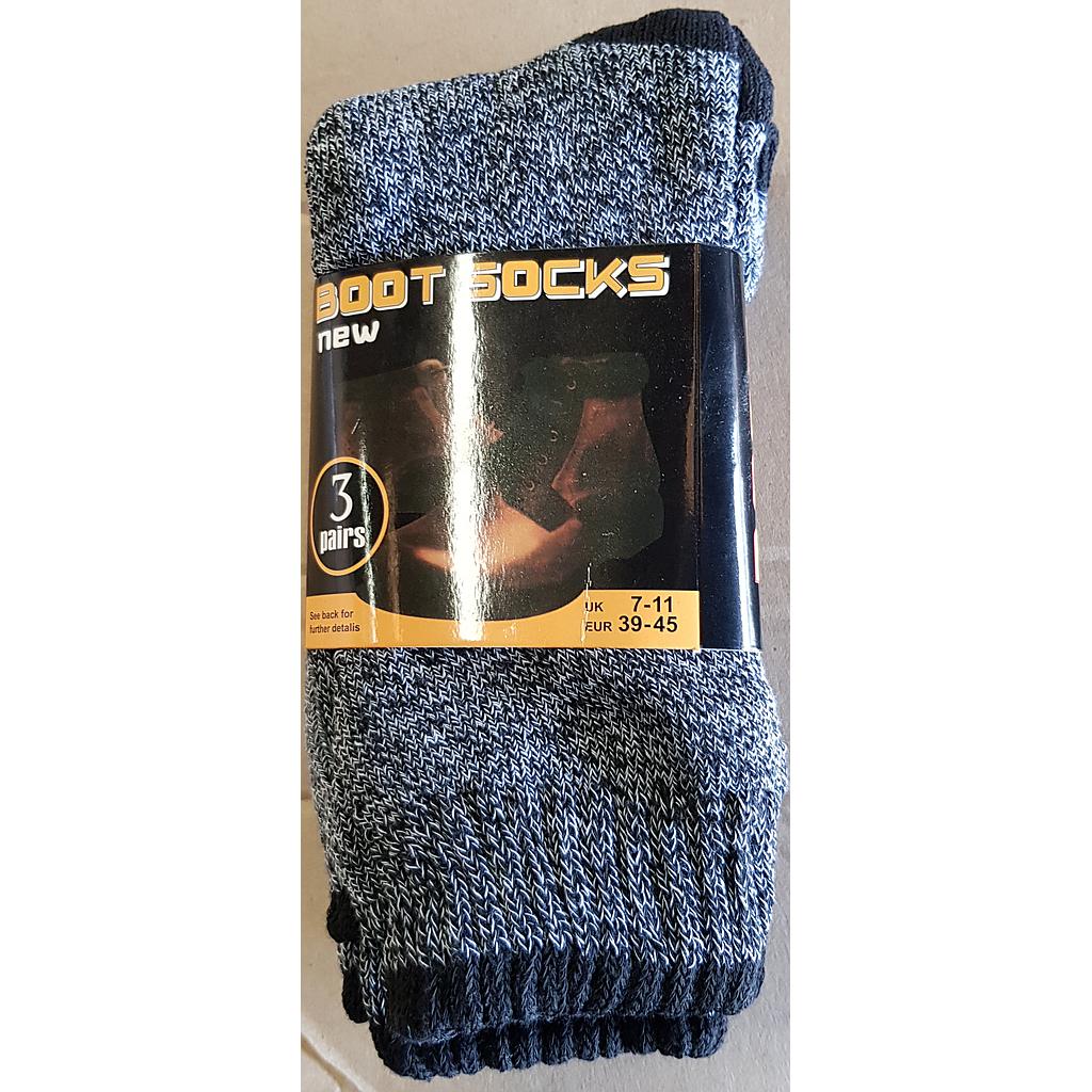 Boot Socks 3 pairs Grey Black Fleck Acrylic Polyester