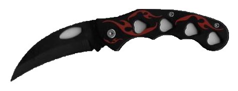 7cm Karambit Blade Folding Lock Knife Black Red