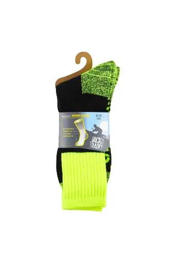 [04892]  Navy-Flouro-Lime 11-14 Acrylic-nylon Sock Reinforced Terry