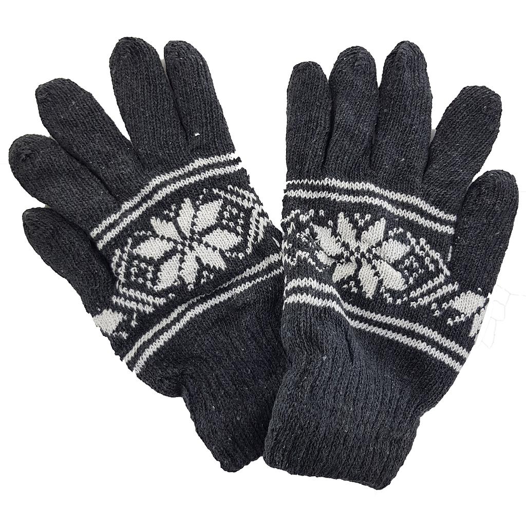 Knit Glove Acrylic Snowflake Design