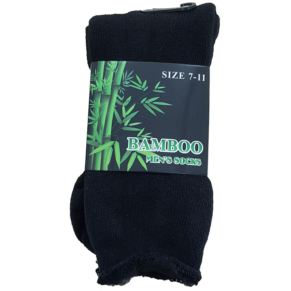 Bamboo Socks Black 10-13 75/25 Bamboo Polyester