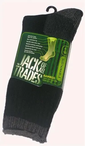 [04920]  Black-windchime Contrast 6-10 Bamboo-nylon Outdoor Sock Full Terry Reinforced