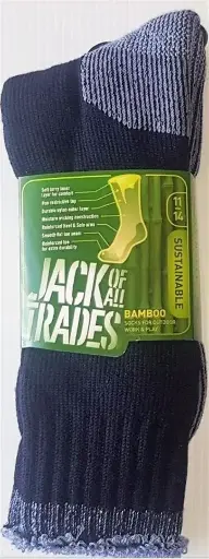 [04924]  Navy-stonewash Contrast 6-10 Bamboo-nylon Outdoor Sock Full Terry Reinforced