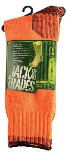 [04926]  Flouro yellow-black Contrast 6-10 Bamboo-nylon Outdoor Socks Full Terry Reinforced
