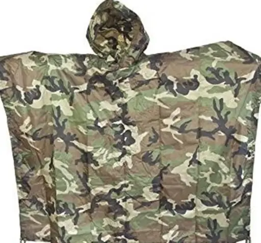 [07712]  Nylon Poncho Standard Woodland