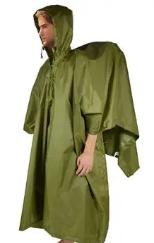 [07771]  Nylon Ponchos Extra Long Olive