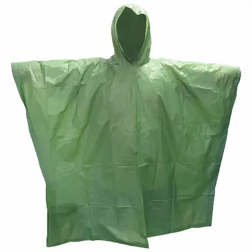 [08022.2]  Vinyl Poncho Olive