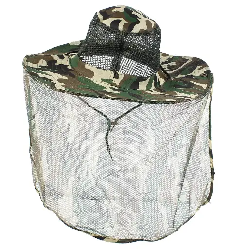 [11530]  Camouflage Woodland Slouch Boonie Hat with Mesh Crown & Neck Flap