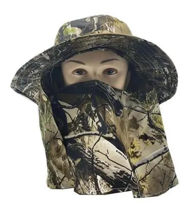 [11580]  Slouch Boonie Bush Hat with Neck & Face Cover Forest Camo