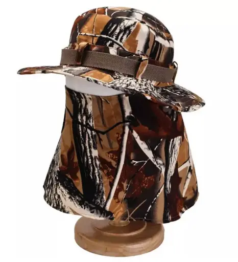 [11582]  Slouch Boonie Bush Hat with Neck & Face Cover Mossy Oak Camo