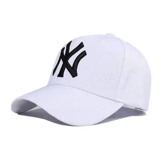 [11815-white]  Baseball Cap NY Logo White