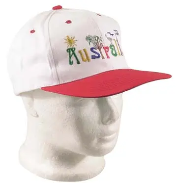 [12790]  Baseball Cap Australia Logo Red/White