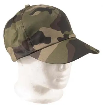 [12805.1]  Cotton Baseball Cap Woodland Camo