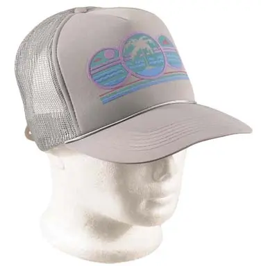 [12808]  Baseball Cap Grey with Beach Logo
