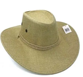 [13004]  Drover Hat Linen/Canvas Light Brown 58cm