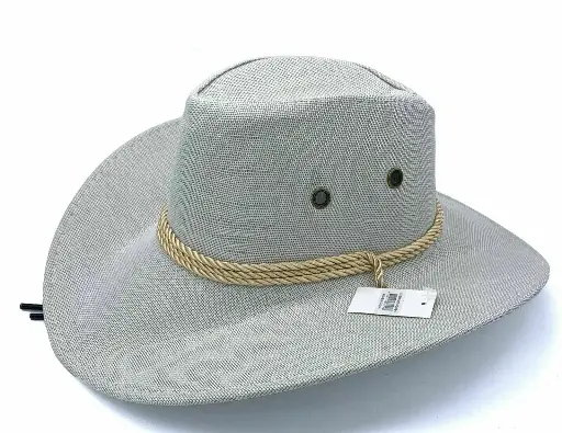 [13006]  Drover Hat Linen/Canvas Cream 58cm