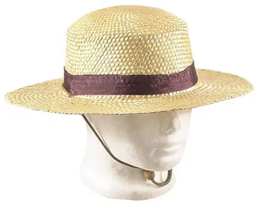 [13115]  Ladies Straw Hat Flat Round Top 8258