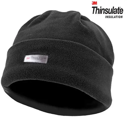 [13490]  Polar Fleece Beanie Thinsulate Lined Black
