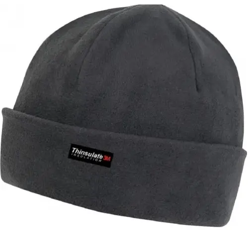 [13491]  Polar Fleece Thinsulate Lined Beanie Charcoal