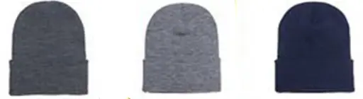 [13507-12]  12 Acrylic Double Fine Knit Beanie Asst'd Navy, Charcoal, Grey