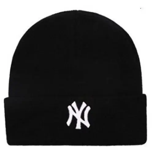 [13520]  NY Black Acrylic Knit Beanie