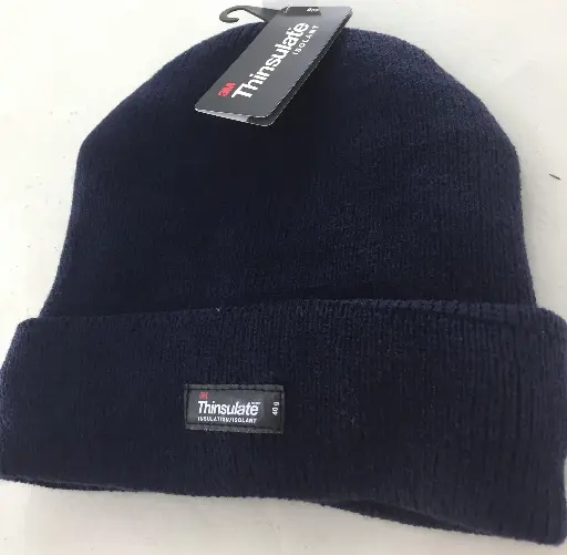 [13527]  Acrylic Knit Beanie Navy Thinsulate Lined