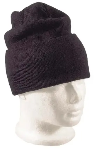 [13530]  Acrylic Beanie Fine Knit Black