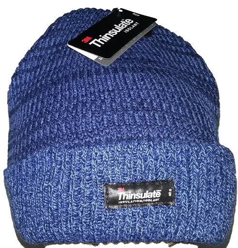 [13532]  Navy Acrylic Knit Thinsulate Lined Beanie