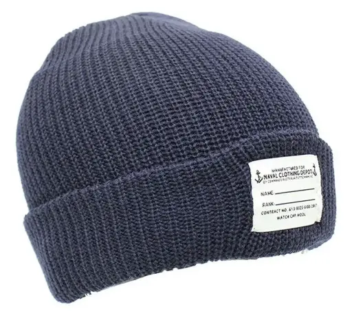 [13604]  Pure Wool Beanie Navy