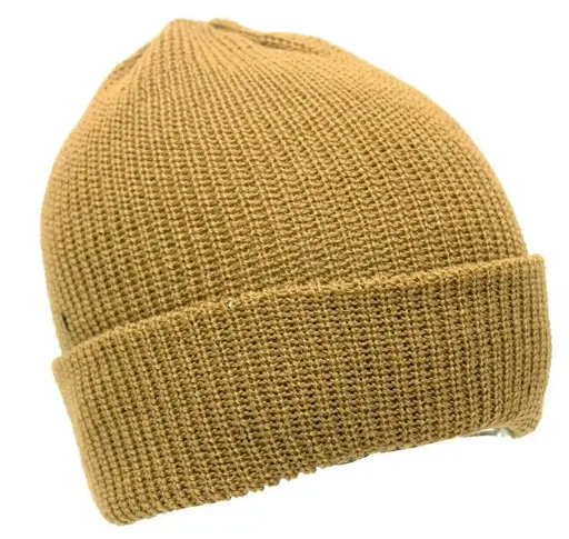 [13606]  Pure Wool Beanie Khaki