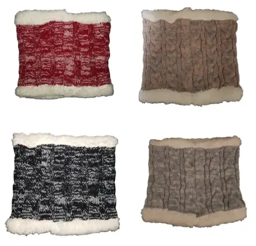 [13870]  Neck Warmer Ladies Knitted Fur lined