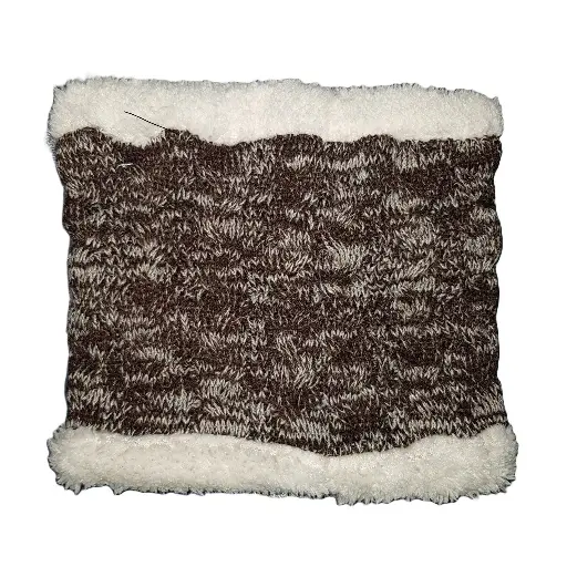 [13870-brown]  Neck Warmer Ladies Knitted Fur Lined Brown