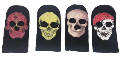 [13901]  3 Hole Balaclava Skull Print Asstd Cols