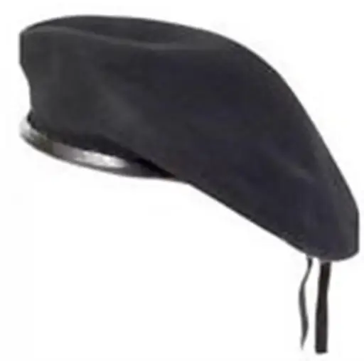 [14595]  Wool Beret Black