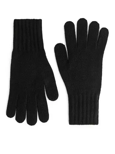 [14780]  Wool Knit Glove Black