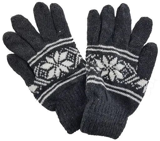 [14810]  Knit Glove Acrylic Snowflake Design