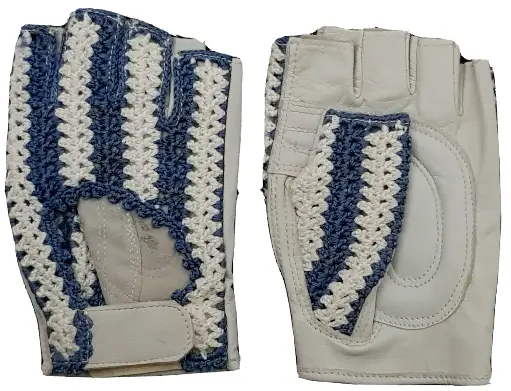 [14875]  Leather Driving Glove Fingerless Mesh Top
