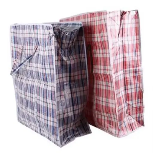 [20333]  24x30x12" Checked Storage Bali Shopping Bag XXL