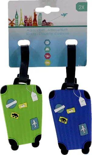 [21420]  Silicone Luggage Tags 2 Pce