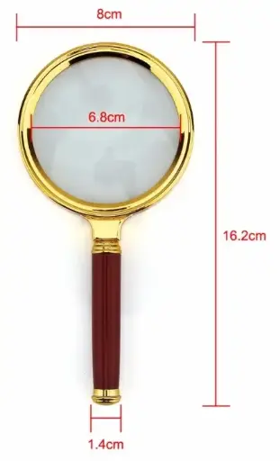 [21697]  Magnifying Glass 10x 80mm Gold Frame