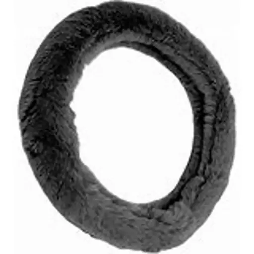 [23004]  Wool Fleece Steering Wheel Cover Black