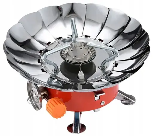 [24187]  Butane Gas Stove Portable Expanding Windshield Outdoor Cooker 8000 BTU