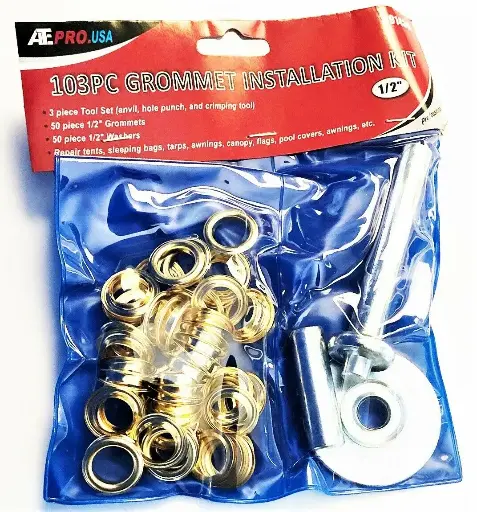 [24916]  Eyelet/Grommet Punch Kit 50 1\2" Gold Col. Eyelets